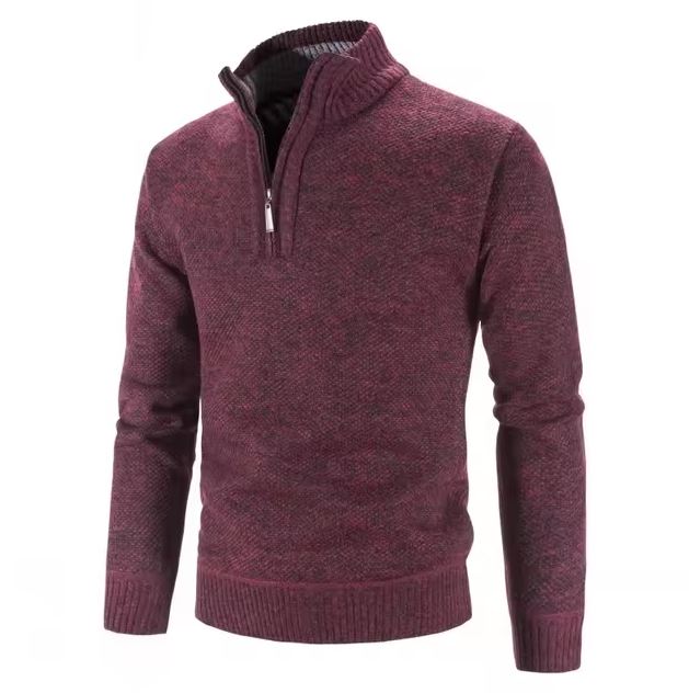 Red Autumn Winter Thick Knitted Sweater Men Pullovers